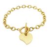 Armband mit Knebelverschluss und Herz verschiedene Farben aus Edelstahl Damen gold