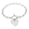 Armband mit Knebelverschluss und Herz verschiedene Farben aus Edelstahl Damen gold