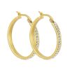 Creolen rund mit klaren Kristallen gold 4cm aus Edelstahl Damen