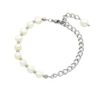 Armband Boho Perlen verschiedene Farben aus Edelstahl Damen silber