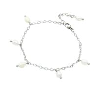 Armband Boho Perlen verschiedene Farben aus Edelstahl Damen silber