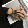 Handkette Knochen Finger Silber-metallic aus Messing Damen