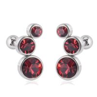 Ohrstecker / Piercing mit Kugelverschluss Kristall Silber Edelstahl Damen