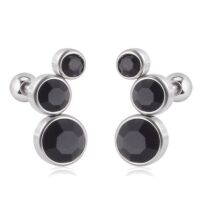 Ohrstecker / Piercing mit Kugelverschluss Kristall Silber Edelstahl Damen