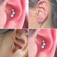Ohrstecker / Piercing mit Kugelverschluss Kristall Silber Edelstahl Damen
