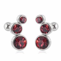 Ohrstecker / Piercing mit Kugelverschluss Kristall verschiedene Farben Silber aus Edelstahl Damen grün