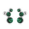 Ohrstecker / Piercing mit Kugelverschluss Kristall verschiedene Farben Silber aus Edelstahl Damen grün