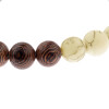 Armband 8mm Perlen Holz/Naturstein Unisex - Holz/Cremé