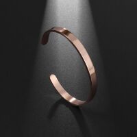 Armreifen Basic 6 mm aus Edelstahl Damen rosegold