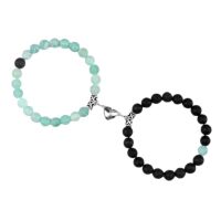 Perlen-Armband für Zwei 8mm mit Magnet Naturstein...