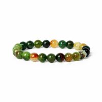 Armband Naturstein-Perlen verschiedene Farben Unisex Achat-Mix grün