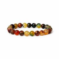 Armband Naturstein-Perlen verschiedene Farben Unisex Achat-Mix grün