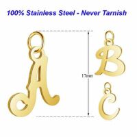 Anhänger Buchstaben Gold aus Edelstahl Unisex R