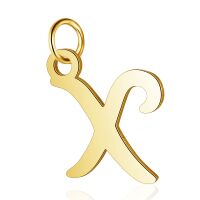 Anhänger Buchstaben Gold aus Edelstahl Unisex X