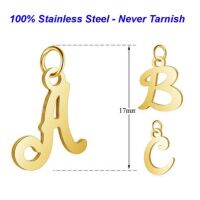 Anhänger Buchstaben Gold aus Edelstahl Unisex X