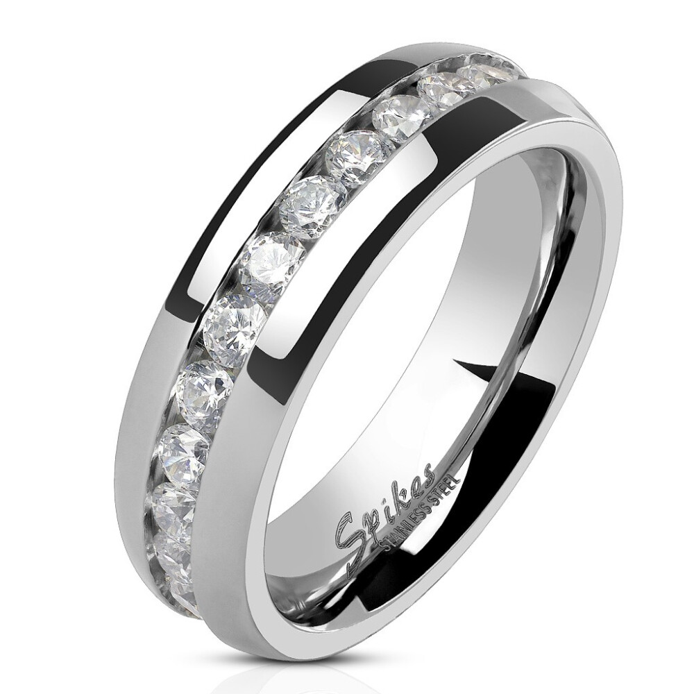 67 (21.3) Paar-Ring Kristall Eternity Silber aus Edelstahl Unisex