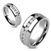 67 (21.3) Paar-Ring Kristall Eternity Silber aus Edelstahl Unisex
