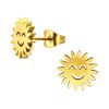 Ohrstecker Lachende Sonne gold aus Edelstahl Unisex