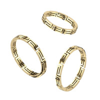 Ring Labyrinth mit Aussparungen gold aus Edelstahl Unisex 60 (19.1)