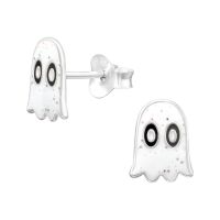 Ohrstecker Geist weiß für Halloween-Fans aus 925 Silber