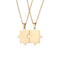 Partnerketten-Set mit Puzzle-Anhänger Edelstahl Unisex
