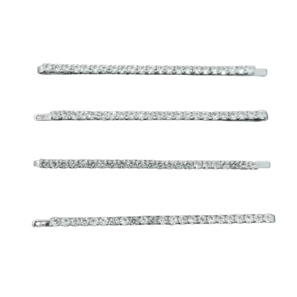 Haarklammer Set silber mit Strass aus Metall Damen