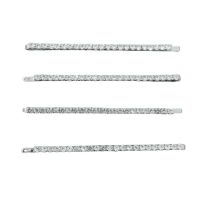 Haarklammer Set silber mit Strass aus Metall Damen