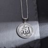 Kette mit Amulett-Anhänger "Allah" 59cm Silber Gold Edelstahl Unisex