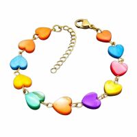 Armband bunte Blätter aus Edelstahl Damen