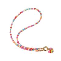 Perlenkette Choker pastell/goldfarben + Regenbogen Herz...