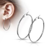 Creolen Klassisch schmal Silber aus Edelstahl Damen - 30 mm