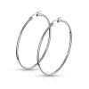 Creolen Klassisch schmal Silber aus Edelstahl Damen - 55 mm
