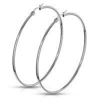 Creolen Klassisch schmal Silber aus Edelstahl Damen - 70 mm