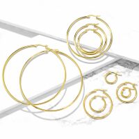 Creolen Klassisch schmal Gold aus Edelstahl Damen (10mm -...