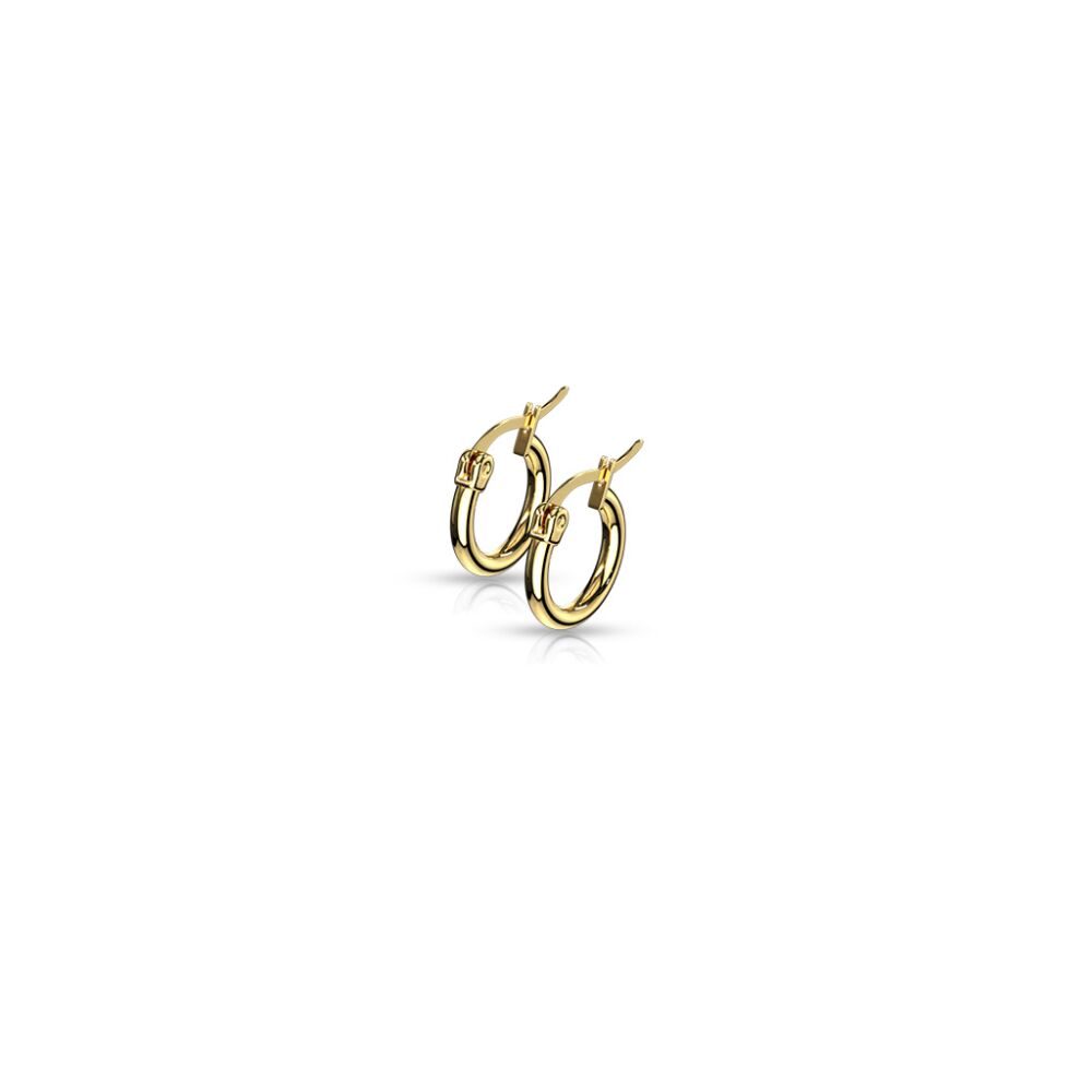 Creolen Klassisch schmal Gold aus Edelstahl Damen - 10 mm