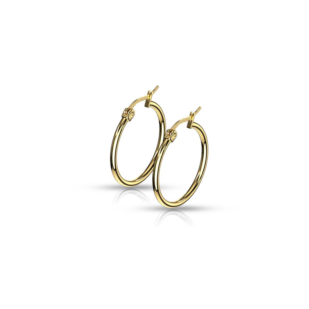 Creolen Klassisch schmal Gold aus Edelstahl Damen - 25 mm