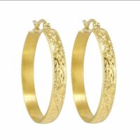 Creolen Boho Style mit Rankenmuster gold aus Edelstahl Damen
