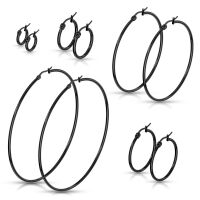Creolen Klassisch schwarz aus Edelstahl Damen (10mm - 75mm)