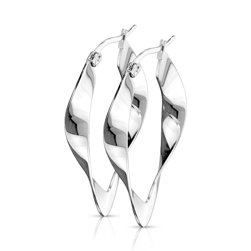 Creolen Boho Style Silber oval aus Edelstahl Damen