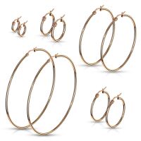 Creolen Klassisch schmal rosegold aus Edelstahl Damen (10mm - 70mm)