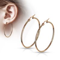 Creolen Klassisch schmal rosegold aus Edelstahl Damen (10mm - 70mm)