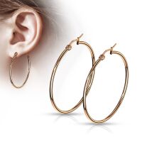 Creolen Klassisch schmal rosegold aus Edelstahl Damen - 25 mm