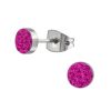 Ohrstecker rund 5mm mit farbigen Kristall-Steinchen Titanium Damen
