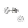 Ohrstecker rund 5mm mit farbigen Kristall-Steinchen Titanium Damen
