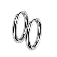 Creolen klassisch 12 mm aus Titan Unisex - Silber