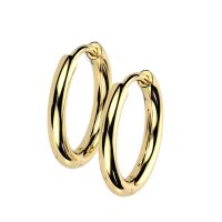 Creolen klassisch 12 mm aus Titan Unisex - Gold