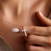 Kette mit Kreuz aus Edelstahl Unisex Gold