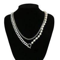 Mixkette Perlen Panzer-Glieder Hip Hop silber Edelstahl/Messing Unisex