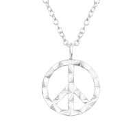 Kette mit Anhänger Peace Zeichen geometrisch aus 925 Silber Unisex