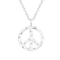 Kette mit Anhänger Peace Zeichen geometrisch aus 925...